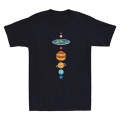 Flat Earth And Planets Funny Conspiracy Theory Earthers Gift Retro Men’s T-Shirt