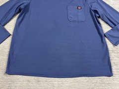 Wrangler Shirt Mens Medium Blue Workwesr Longsleeve Cotton Blend Pockets Stretch