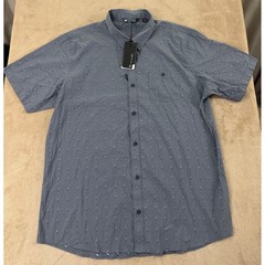 Travis Mathew Pixelated Shirt Mens 2XL Blue Heather Nights Performance SS NWT