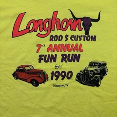 Vintage 90s Longhorn Custom Hot Rods Houston Texas Shirt Size Medium 1990