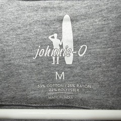 Johnnie-O T Shirt Mens Size Medium Gray Pocket Tag Logo Cotton Rayon Polyester