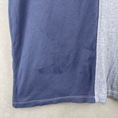 EPTM Men Split Panel T-Shirt Custom Dye Blue Gray Two Tone Streetwear USA M Read