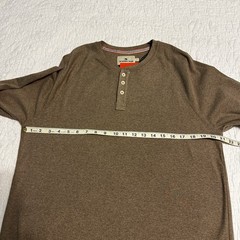 NEW The Normal Brand Puremeso Everyday Henley Taupe Mens Size L-T Long Sleeve
