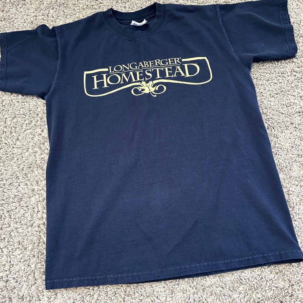 Longaberger Homestead T Shirt Navy Blue Gildan Ultra Cotton Size M