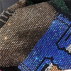 New Fashion Hot Drill Bear Rhinestones Trend Cotton Summer Luxury Men T-Shirt