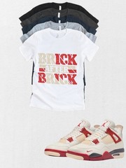 Custom Printed Shirt To Match Jordan 4 Brick by Brick NPC Sneaker Bike T-Shirt