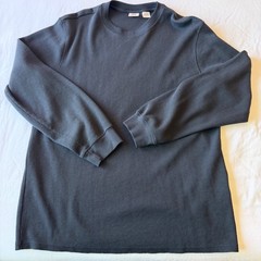 Levi’s Henley Shirt Mens XL Long Sleeve Waffle Knit Thermal Dark Gray
