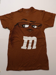 Adult Unisex Brown Xtra Small M&M’s Face T-Shirt