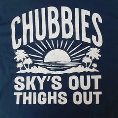 Chubbies Mens Medium Navy Blue Short Sleeved T-Shirt Graphic Print New