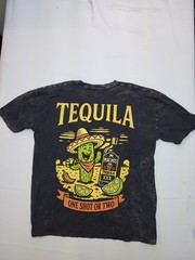 Muerte Tequila Men’s Medium Acid Wash T Shirt Skull Graphic One Shot Or Two