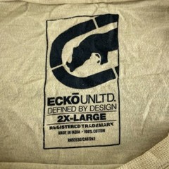 Y2K Ecko Unltd Beige Graphic Print T-Shirt 2XL 100% Cotton Mens Casual Wear 4135