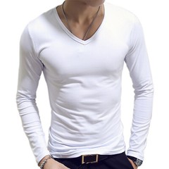 Men Muscle Slim Fit Shirts Long Sleeve Stretch T-Shirt Low Cut Undershirts Tees