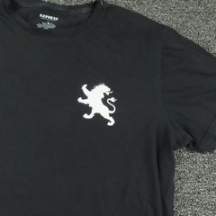 Express Shirt Mens Large Black Lion Logo Graphic Crewneck Tee T-Shirt Casual