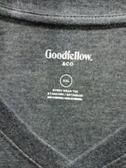 Goodfellow Co Mens Shirt Size XXL Dark Gray Every Wear Short Sleeve V Neck Tee