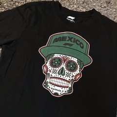 Formula 1 Shirt Mens Med Black Long Sleeve Mexico Skull Dia De Los Muertos F1