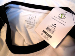 NWT George Mens M White/Black Raglan Short Sleeve T- Shirt Soft Moisture Wicking