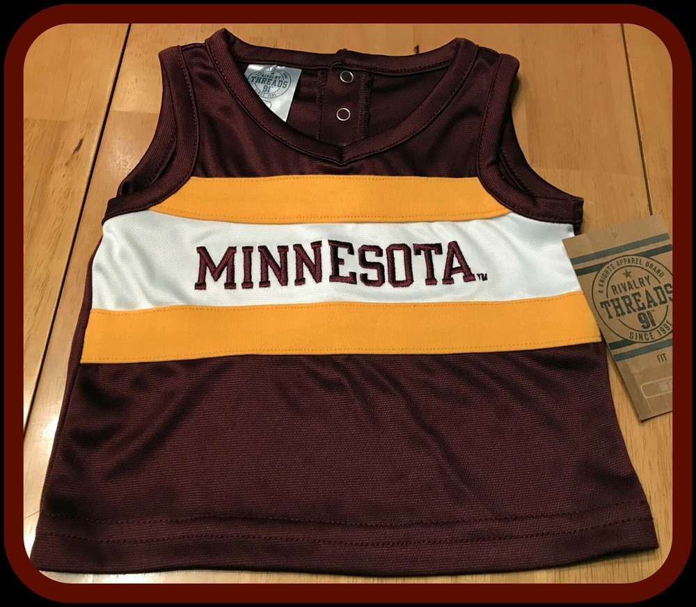 MINNESOTA GOPHERS RIVALERY THREADS INFANT 12 MONTH ONE PIECE BASKETBALL JERSEY