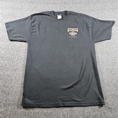 Vintage Beach Hawg Harley-Davidson Shirt Mens Large Black Panama Beach 90s