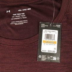 UNDER ARMOUR UA Tech Textured PERFORMANCE S/S T-SHIRT Size 4XL 1382796-601