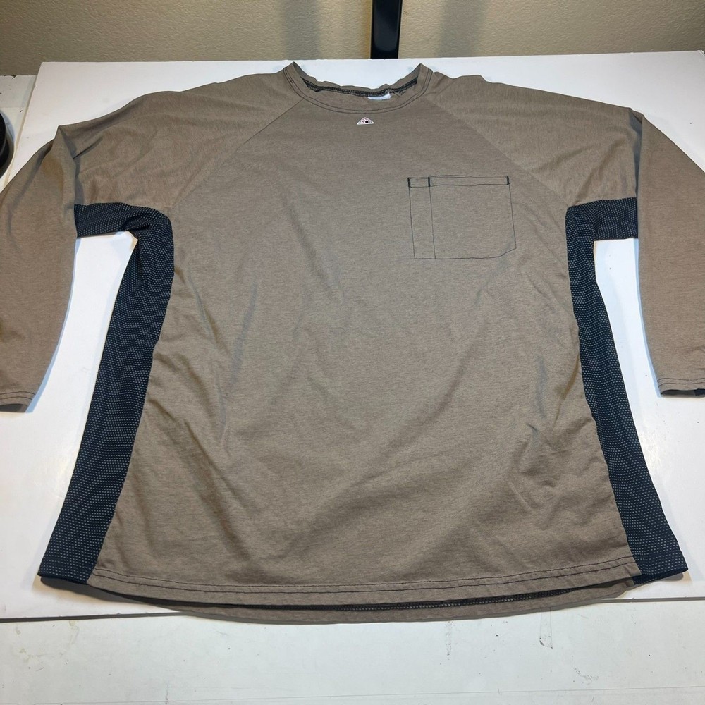 BULWARK FR Flame Fire Resistant Long Sleeve Work T Shirt Sz Mens 3XL