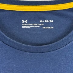 Under Armour Project Rock Mens XL Navy Blue Brahma Bull Long Sleeve Shirt