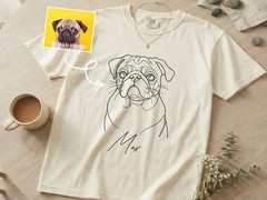 Custom Pet Portrait Comfort Tee Personalized Dog Cat Photo Shirt