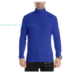 Men Lightweight Long Sleeve Knitted Pullover Tops Turtleneck base layer T-Shirts