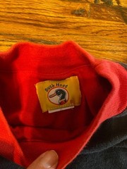 VTG Duck Head Double Lined Long Sleeve Gray and Red 90s Y2K READ Size Large L