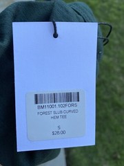 NWT Buck Mason Forest Green Slub Curved Cotton Curved Hem Tee T shirt