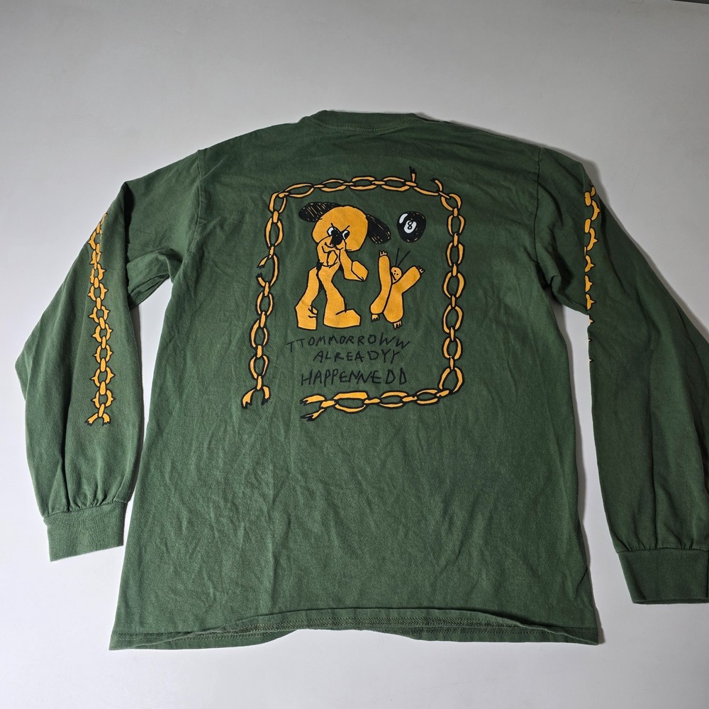 ALab Grime Military Shirt Mens Medium Green Graphic Print Long Sleeve Streetwear