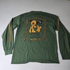 ALab Grime Military Shirt Mens Medium Green Graphic Print Long Sleeve Streetwear