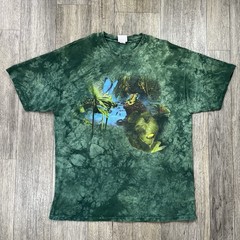 Vintage Frog T-Shirt Rainforest Nature Tie Dye Size Large Green Discovery