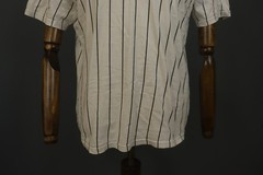 Karl Kani White Striped Short Sleeve Crew Neck Pullover Baseball T-Shirt Size S