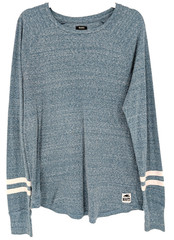Roots Canada Mens XL Heather Blue Slub Crew Neck Preppy Heritage Casual Y2K