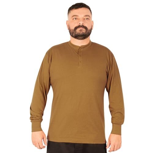 Rothco Brown Long Sleeve Henley T-Shirt 21030 – S