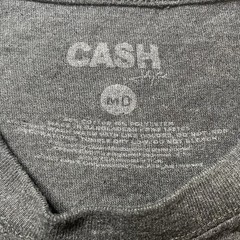 Johnny Cash Gray Graphic Print Tshirt Size M Distressed Vintage Style