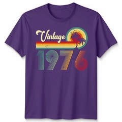 Vintage 1976 50th Birthday Unisex T Shirt Gift Tee For Women Mum Grandpa
