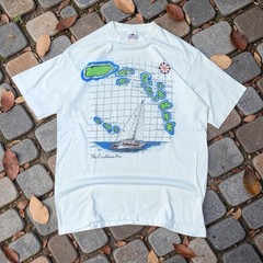 VTG 90s Carribean Sea T Shirt Single Stitch USA Fruit of the Loom Graphc Tee
