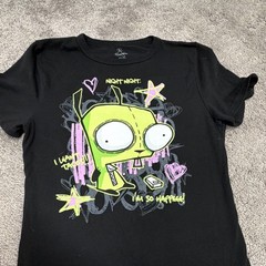 Nickelodeon Invader Zim GIR Black Graphic Tee Men’s L Ripple Junction Tagless