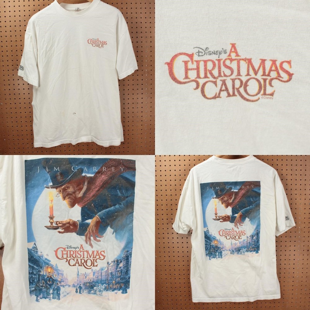 vtg 00s y2k DISNEY A Christmas Carol Pixar 3D Digital Projection Team t-shirt XL