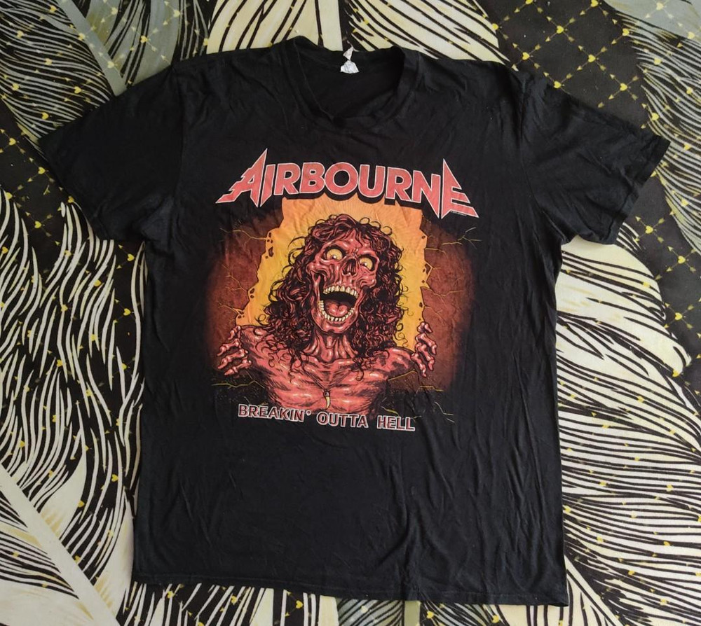 AIRBOURNE BAND Breakin Outta Hell T Shirt Full Size S-5XL