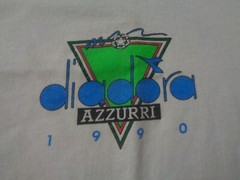 Vintage Diadora Azzurri Shirt Mens Large 90s Soccer Single Stitch