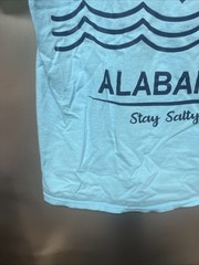 Gulf Shores Alabama “Stay Salty” Light Blue T-shirt Size Medium PREOWNED FLAW