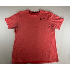 Nike Dri-FIT Mens Training T-Shirt Red Heathered Space Dye Swoosh Large RN856323