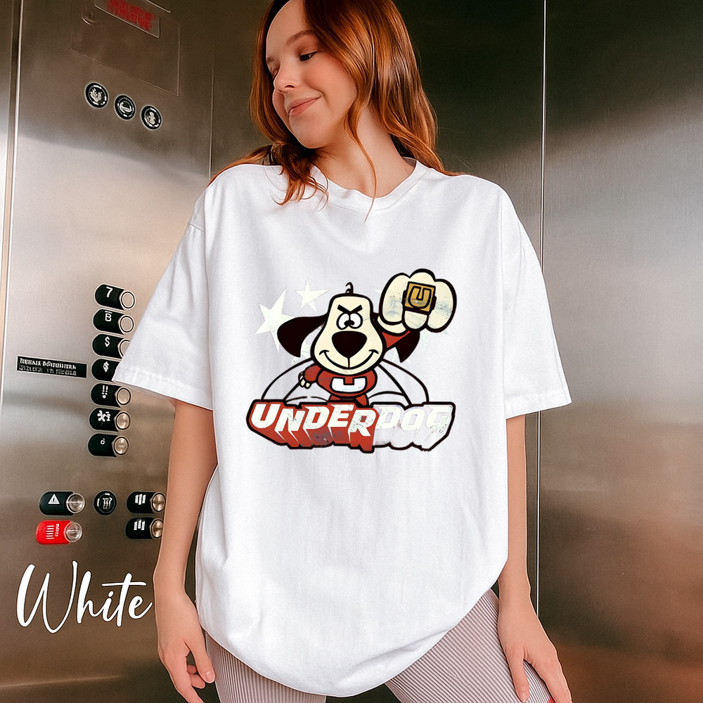Underdog Flying Logo Men’s Licensed Cartoon T-Shirt – Slate