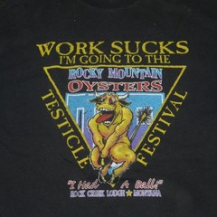 Vintage T Shirt Black Graphic L Humor 90s Vtg Work Sucks Rare!