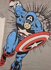 Mens Marvel Captain America Short Sleeve T Shirt Gray Medium