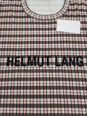 Helmut Lang Logo OS Tee Mini Digital Check Red Men’s Size Large New