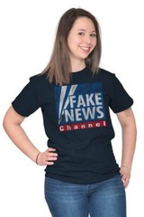 Fake News President Donald Trump Political Womens or Mens Crewneck T Shirt Tee