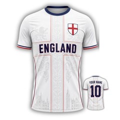 Custom England Soccer Shirt Personalized Name Number Football Fan Tee